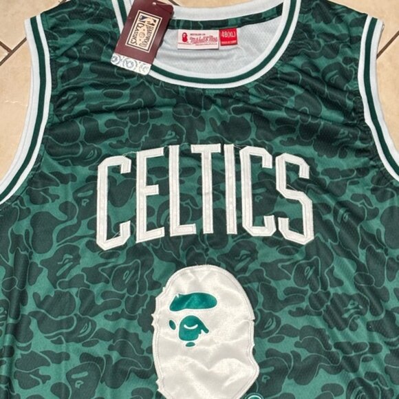 BAPE Boston Celtics Jersey # 93 Green/White , Unisex - Picture 5 of 13